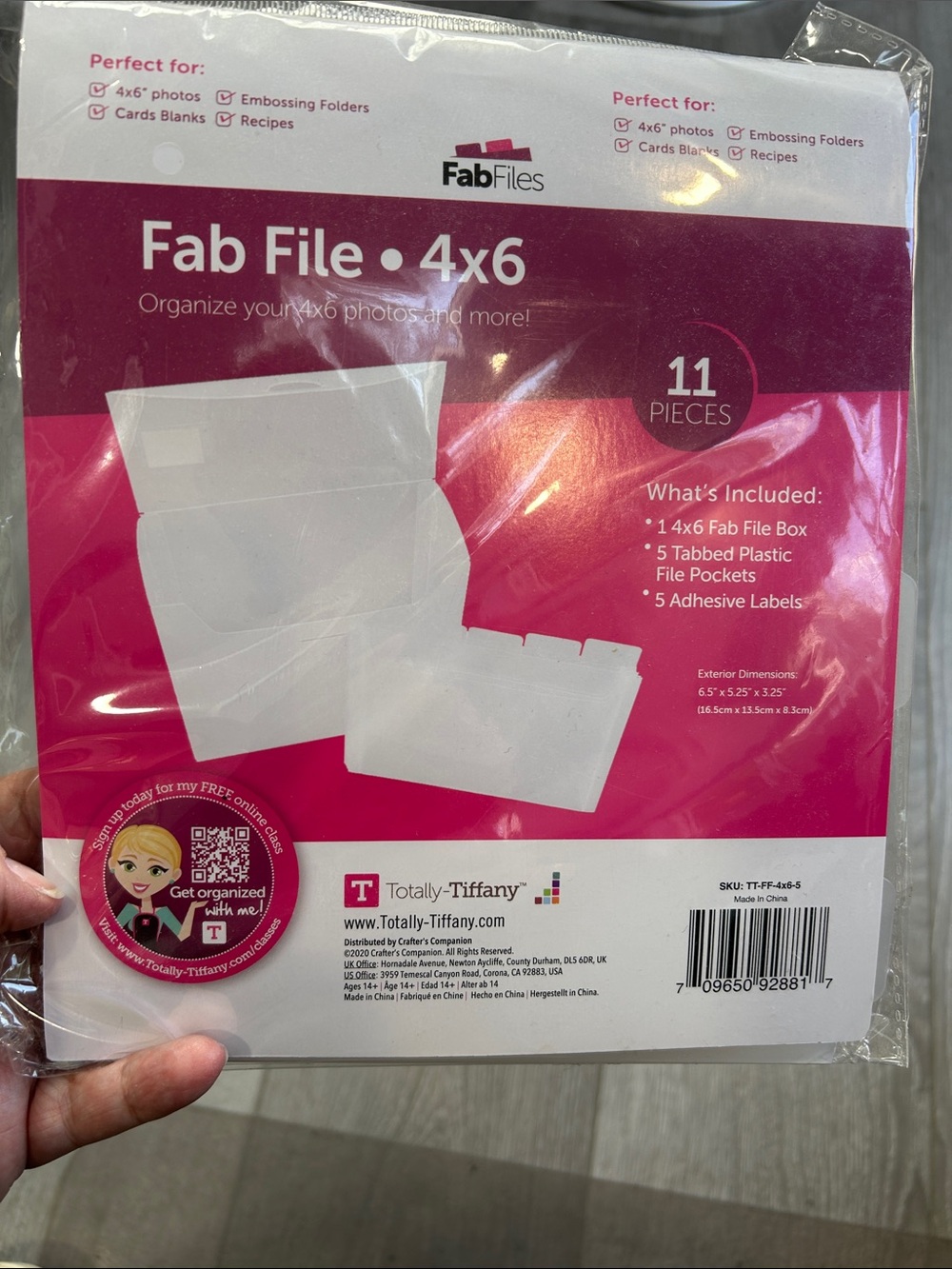 Totally Tiffany, Fab File 4x6 Photo Organizer - Pink & White Packaging